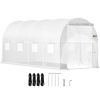 VEVOR Walk-in Tunnel Greenhouse, 15 x 6.5 x 7 ft Portable Plant Hot House w/ Galvanized Steel Hoops, 1 Top Beam, Diagonal Poles