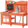 Wooden Mud Kitchen Outdoor Toy Play Kitchen Set for Kids Pretend Playset