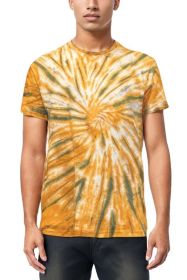 Tie and DIe Cotton Tshirt (Color: Gold, size: M)