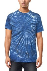 Tie and DIe Cotton Tshirt (Color: NAVY, size: L)