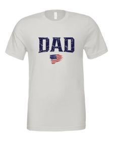 USA DAD Graphic Mens Tee (Color: SILVER, size: 3X)