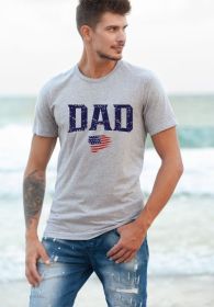 USA DAD Graphic Mens Tee (Color: Oxford Grey, size: 2X)