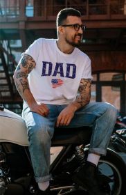 USA DAD Graphic Mens Tee (Color: White, size: 2X)