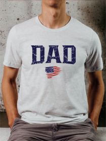 USA DAD Graphic Mens Tee (Color: Ash, size: 3X)