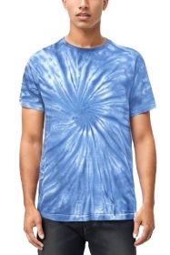Tie and DIe Cotton Tshirt (Color: LIGHT BLUE, size: S)