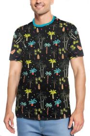 Allover Print Short Sleeve Tshirt (Color: AP05, size: M)