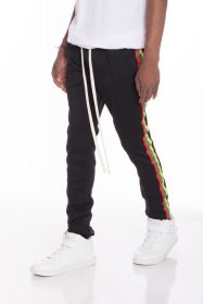 RASTA TAPED TRACK PANTS (Color: Black, size: 2XL)