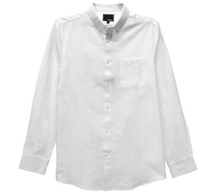 Weiv Men's Casual Long Sleeve Shirts (Color: White, size: XL)