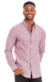 Weiv Men's Casual Long Sleeve Shirts (Color: TDL- H. BURGUNDY, size: 2XL)