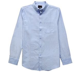Weiv Men's Casual Long Sleeve Shirts (Color: Blue, size: 3XL)