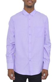 Weiv Men's Casual Long Sleeve Shirts (Color: LILAC, size: 2XL)