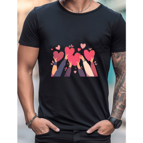 Celebrate in Style with This 100% Cotton Men's Valentine's Day Tee (Style: 106)