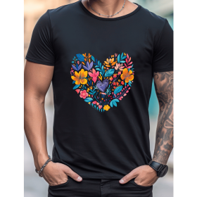 Celebrate in Style with This 100% Cotton Men's Valentine's Day Tee (Style: 92)