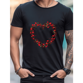 Celebrate in Style with This 100% Cotton Men's Valentine's Day Tee (Style: 68)