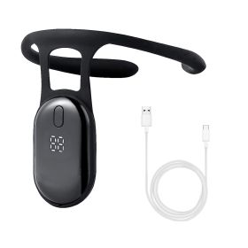 Intelligent Posture Corrector Hanging Back Posture Correction Trainer with Vibrating Reminder Charging Cable Strapless Back Brace for Kids White Colla (Option: NeckInstrumentBlack)